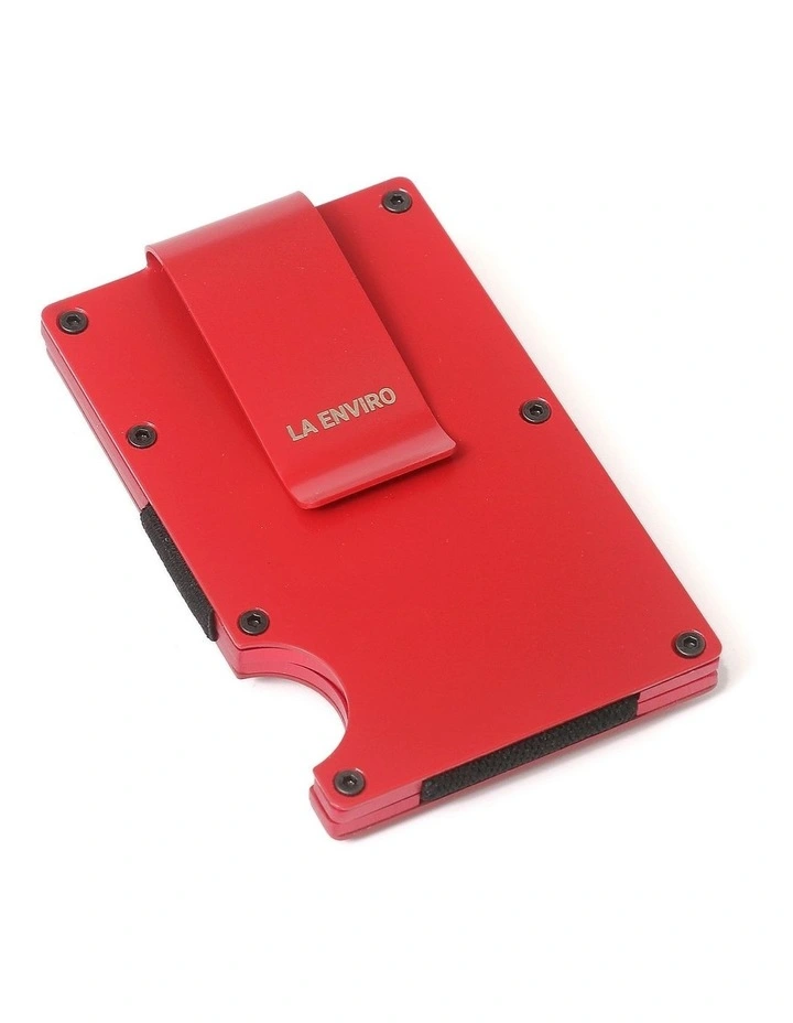 Minimalist Unisex Metal Wallet in Red